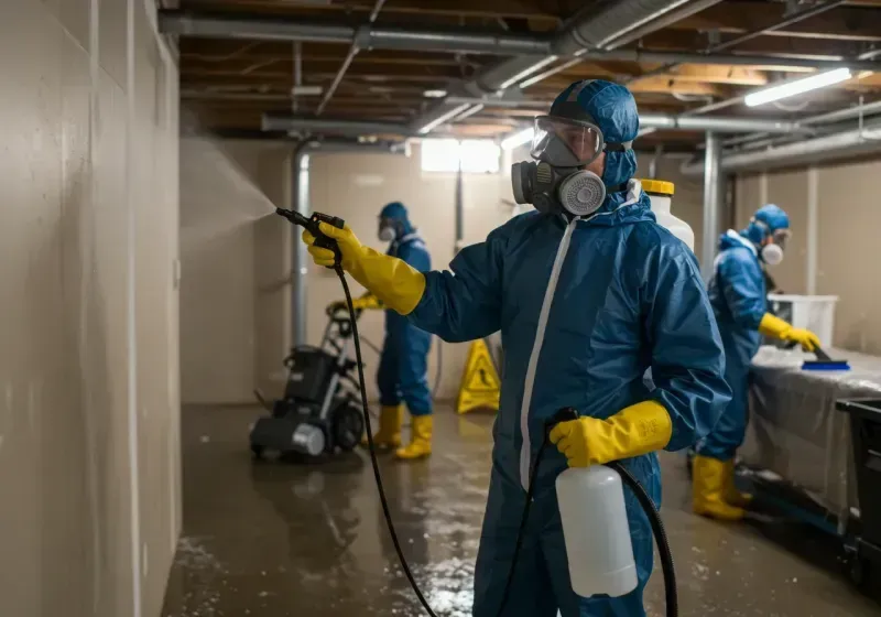 Basement Sanitization and Antimicrobial Treatment process in Church Point, LA